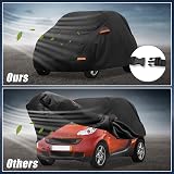 X AUTOHAUX Protective Car Cover for Smart Fortwo 2007-2019 Waterproof Windproof view 4