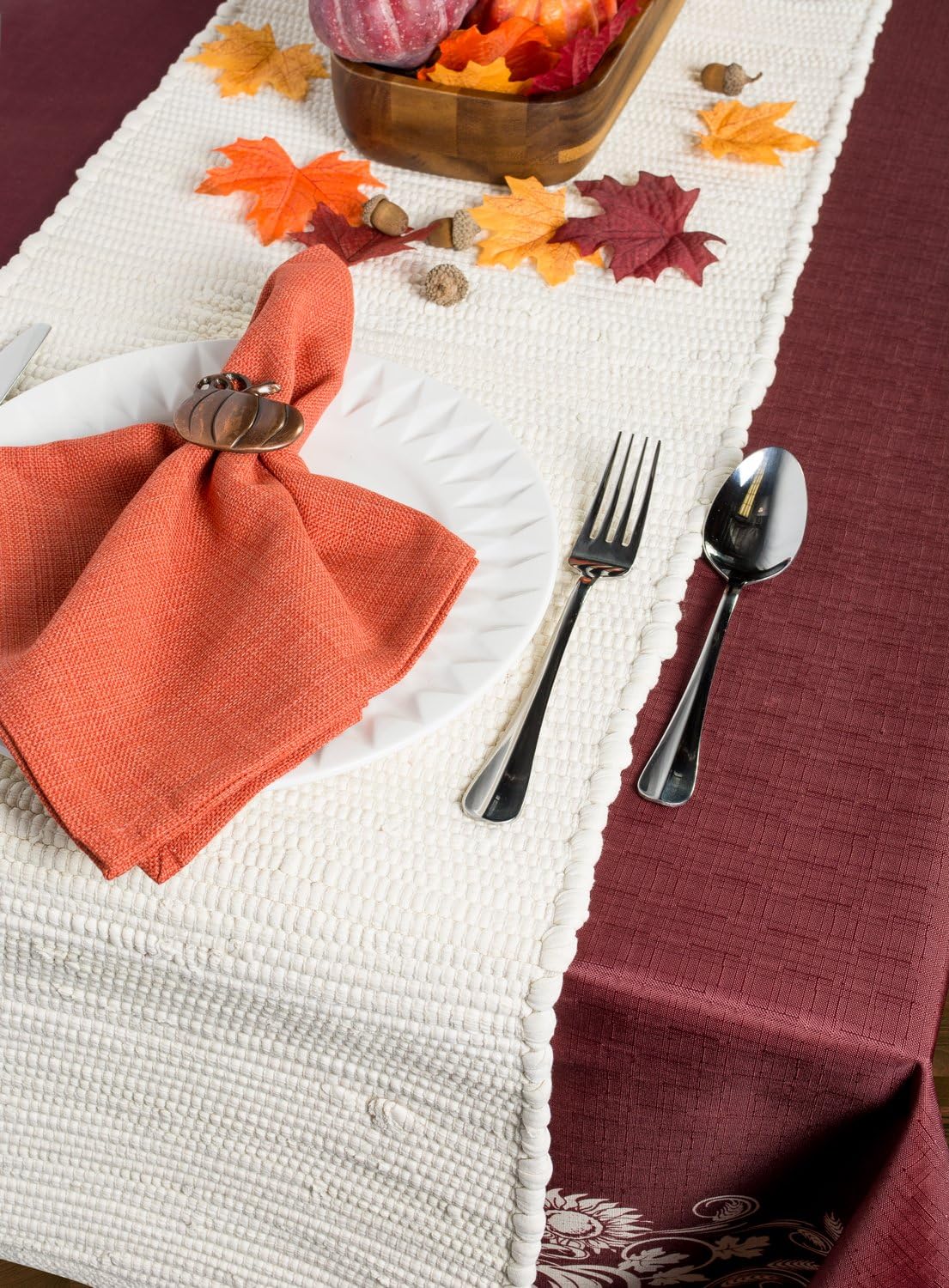 DII Handmade Chindi Tabletop Reversable & Machine Washable, Table Runner 14"x72", Natural: Home & Kitchen