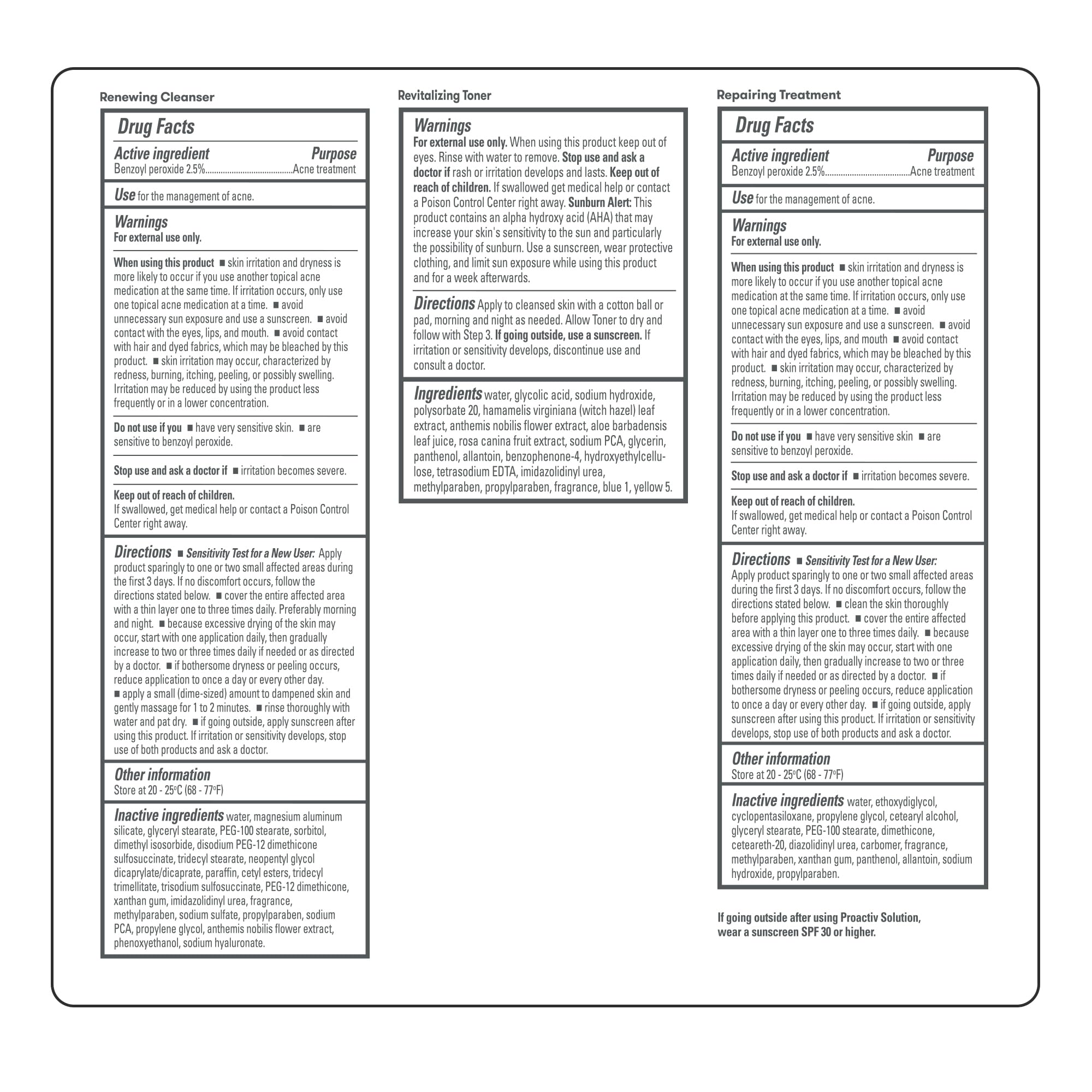 Proactiv 3 Step Acne Treatment - Benzoyl Peroxide Face Wash, Repairing Acne Spot Treatment for Face and Body, Exfoliating Toner - 30 Day Complete Acne Skin Care Kit