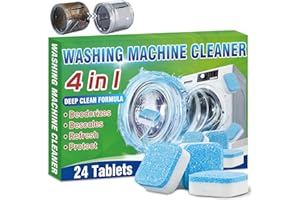 Washing Machine Cleaner Tablet, 24 Tablets Laundry Descaler for HE, Top Load & Front Load Washer Cleaner, Highly Efficient De