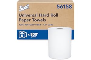 Scott Professional Universal 100% Recycled Fiber Hard Roll Paper Towels, Bulk (56158), Hardwound 1.5" Core, Absorbency Pocket