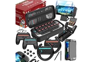 HEYSTOP 25 in 1 Accessories Bundle for Nintendo Switch 2 Protective Case, Tempered Glass Screen Protector, Joy-Con Grip, Char