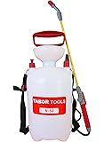 TABOR TOOLS 1.3 Gallon Lawn and Garden Pump Pressure Sprayer for Herbicides, Pesticides, Fertilizers, Mild Cleaning Solutions and Bleach, includes Shoulder Strap.