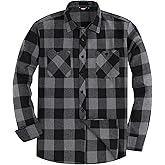 JupiterSecret Mens Flannel Plaid Shirts Long Sleeve Button Down Casual Shirt Regular Fit with Pockets