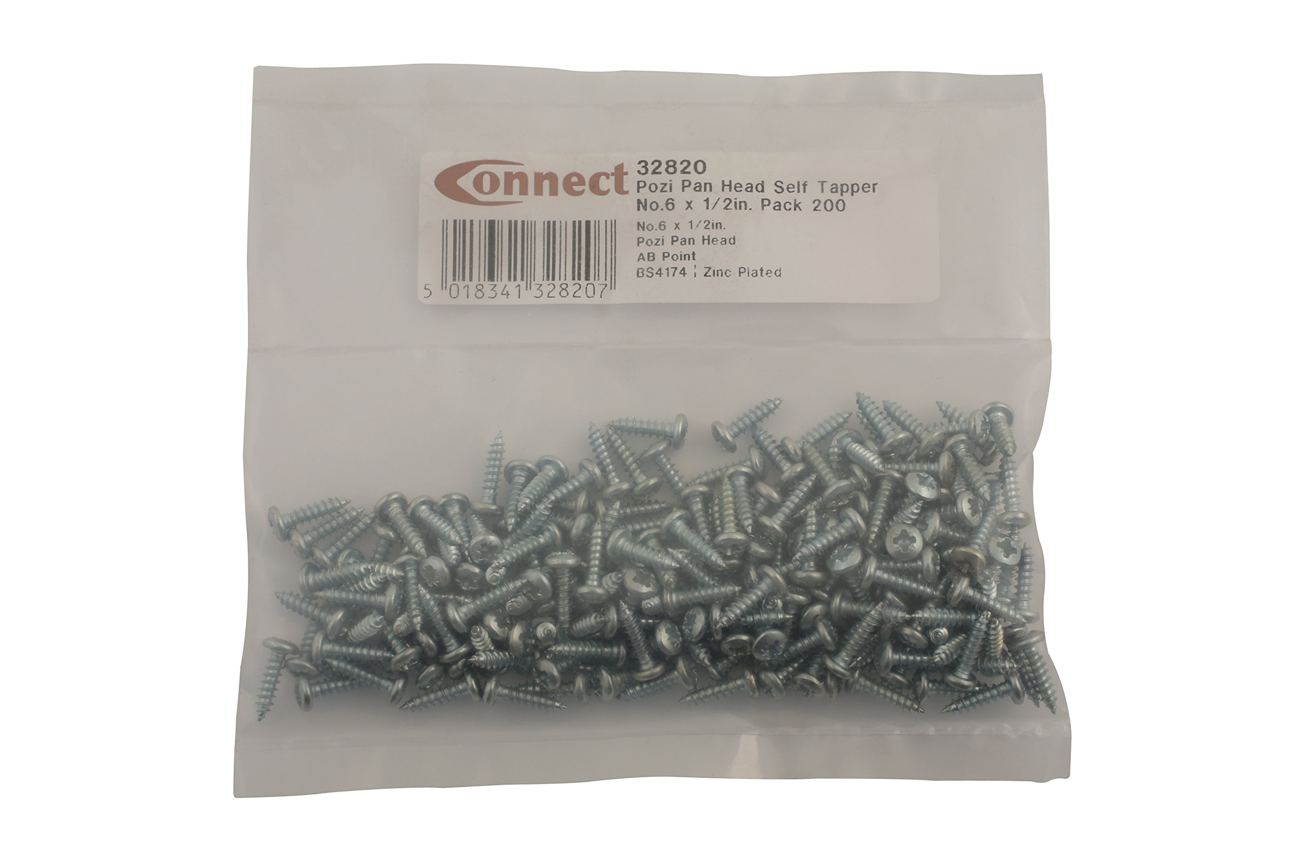 Connect 32835 Pozi Pan Head Self Tapper No.14 x 1.1/2in. 200pc