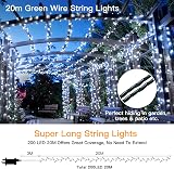 Ollny Christmas Tree Lights Outdoor 200 LED 20m Mains Powered IP44 Cool White view 2