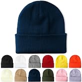 PFFY Beanie for Men Women Unisex Knit Cuffed Winter Beanies Hats Skull Cap | Double-Layer Soft Warm Watch Cap, Cuffed Plain Skull Knit Hat，Essential Gear for Outdoor, Sports, Hiking, Jogging, Skiing