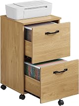 VASAGLE 2-Drawer Filing Cabinet Mobile File Cabinet Home Office Straw Yellow