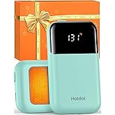 Hotdot Hand Warmers Rechargeable, Heat Levels (104–131°F), Real-Time Temp & Battery Display, Electric Hand Warmers, Fast Heating, Fits in Gloves/Pocket, Gifts for Women & Men