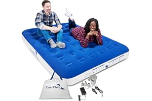 EnerPlex Camping Air Mattress with Built in Pump - Queen Blow Up Mattress for Travel & Guests - Portable Bed for Adults and Kids - Blue
