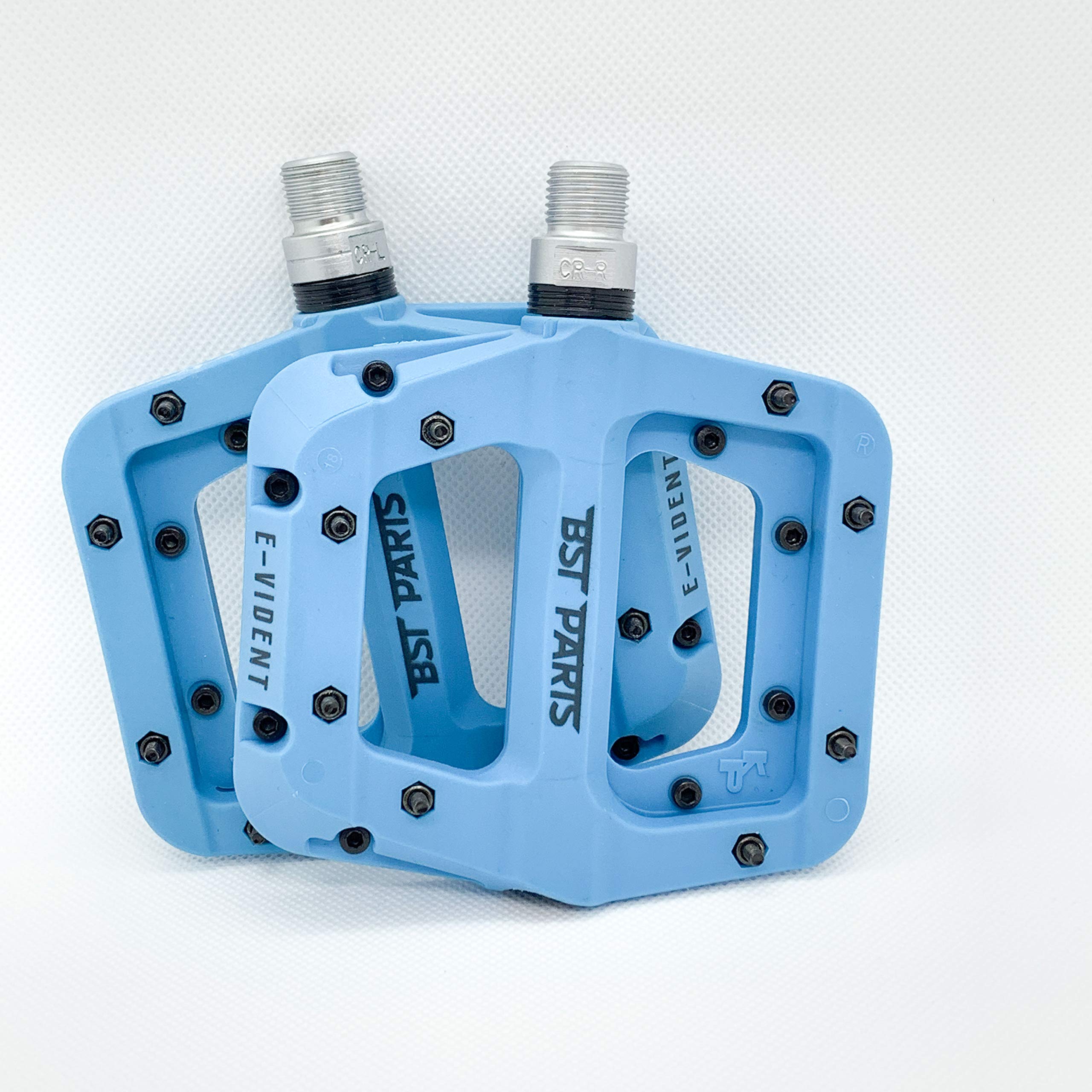 BST PARTS E-VIDENT Unisex Adult Flat Pedals, Blue, Standard