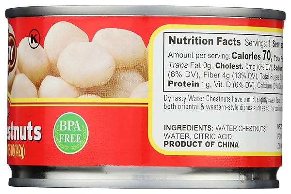DYNASTY WATER CHESTNUTS, WHOLE, 8 OZ