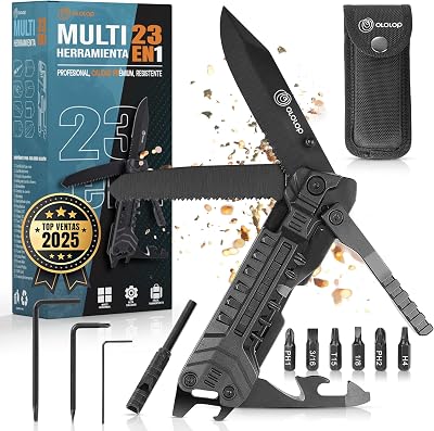 ® Navaja multiusos 23 en 1, incluye cuchillo de supervivencia