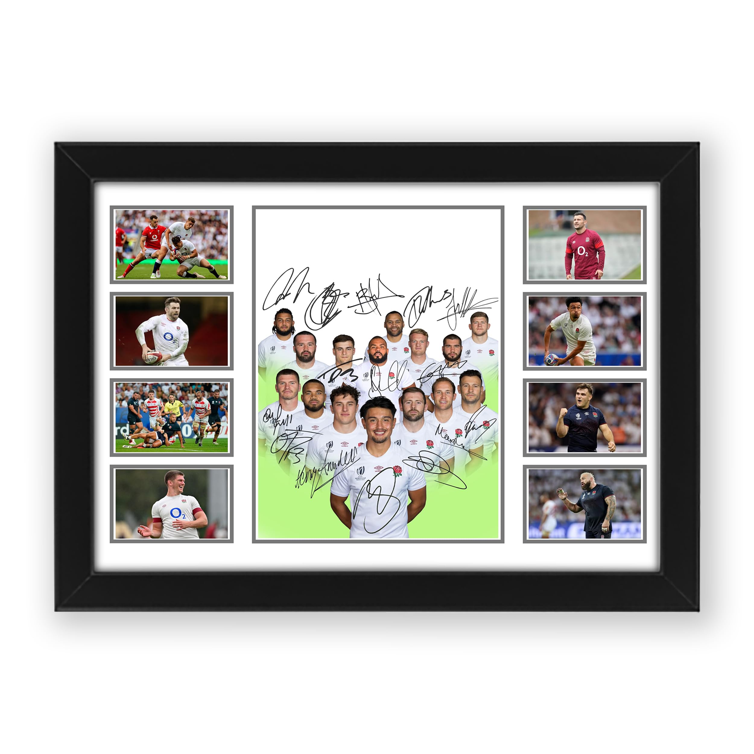 England Rugby Signed Poster Print - Limited Edition Autograph Fan Gift – Collectible Memorabilia Merchandise (Framed A4 (30x21cm))