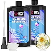 LET'S RESIN UV Resin, Upgraded 500g Crystal Clear UV Resin Hard, Low Odor Ultraviolet Epoxy Resin, UV Light Cure Solar Sunlig