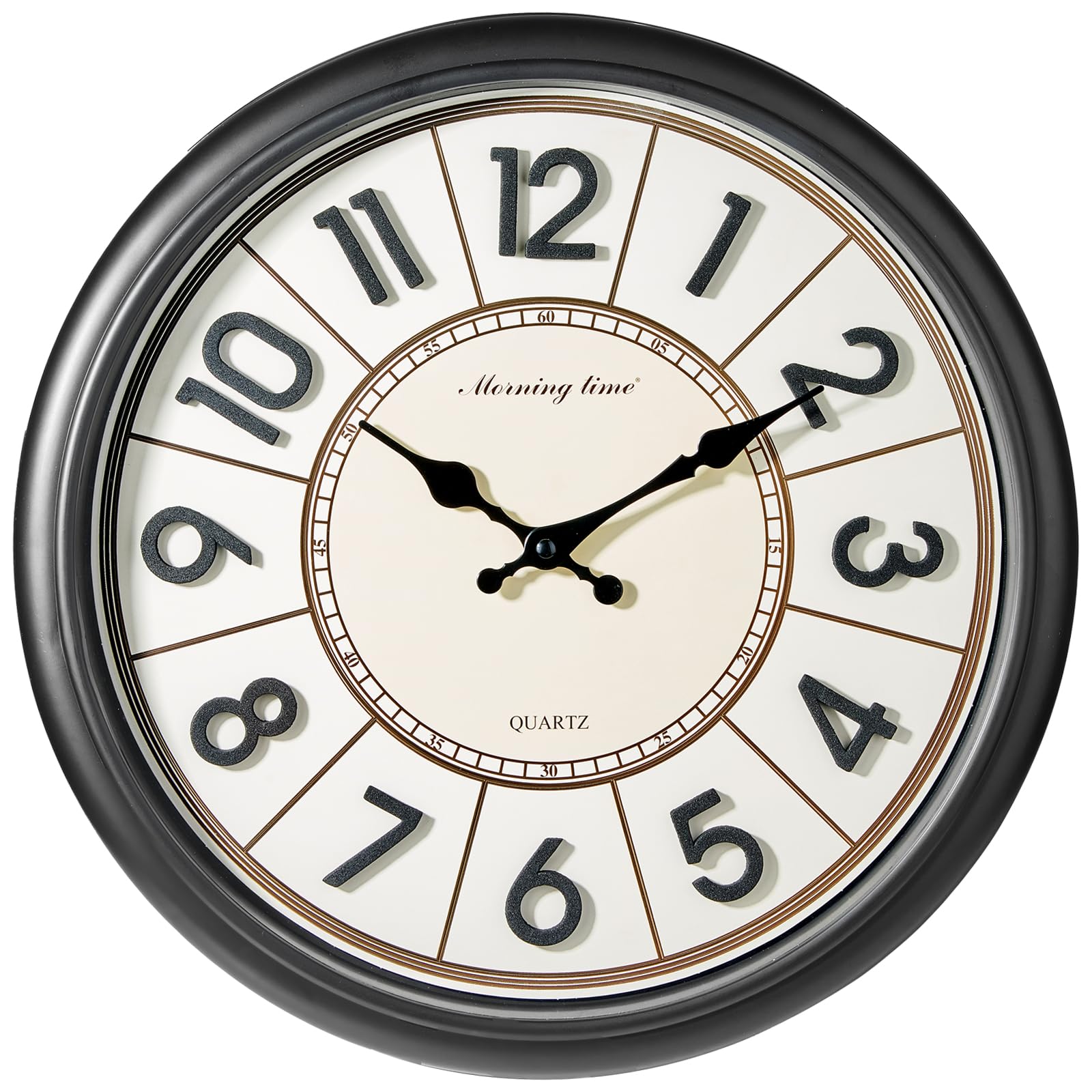 Photo 1 of ***STOCK PHOTO FOR REFERENCE ONLY***Tahitica 16 Inch Wall Clock, Round with 3D Numerals, Large Clock Wall Decor, Battery Operated, Modern Decor for Home, Office, and Living Room