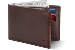 SERMAN BRANDS Mens Slim Bifold Wallet RFID Blocking Minimalist Front Pocket Wallets for Men - Thin & Stylish