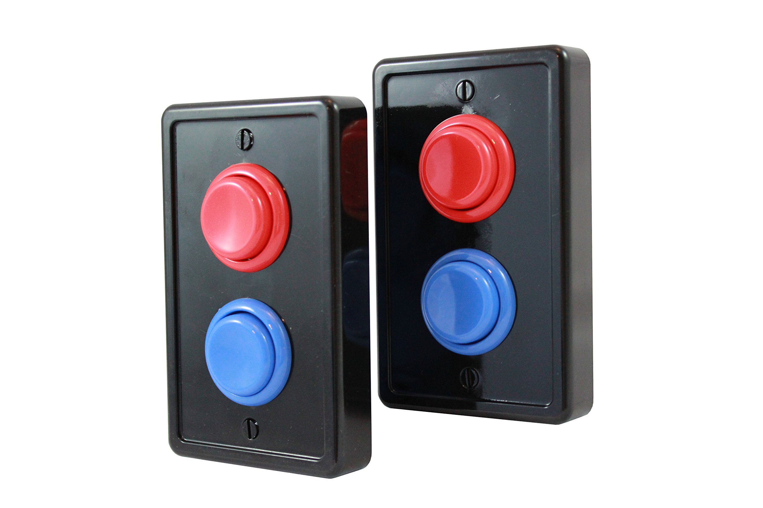 Arcade Light Switch Plate Cover, Single Switch (2 Pack- Black/Red/Blue), 1-Gang Standard Size Rocker Wall Plate, Game Room Decorator, Kid Bedroom Wallplate, Faceplate Replacement