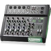 Pyle 8 Channel Audio Mixer - 4 XLR Combo Mic Inputs, Bluetooth Studio Mixer/DJ Controller with DSP Digital Effects, USB-A In with MP3 Player, PC Recording, LED Level Meter, Smooth Dials and Faders