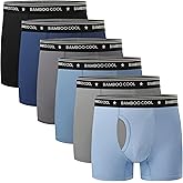BAMBOO COOL Boy's Underwear Boxer Briefs for Boy Breathable Mesh Fly Zone Moisture-Wicking 6 Pack