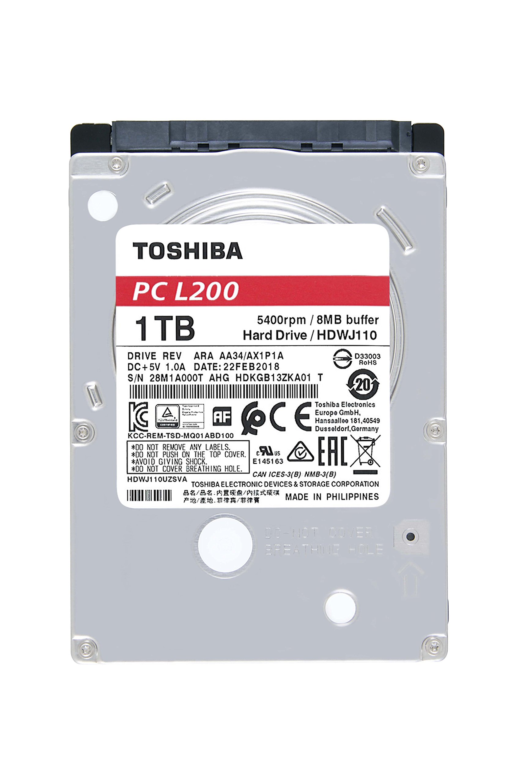 Toshiba L200 1TB 5400RPM 2.5" SATA HDWJ110UZSVA (Bulk)