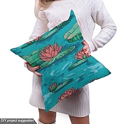 Ambesonne Botanical Fabric by The Yard, Lotus