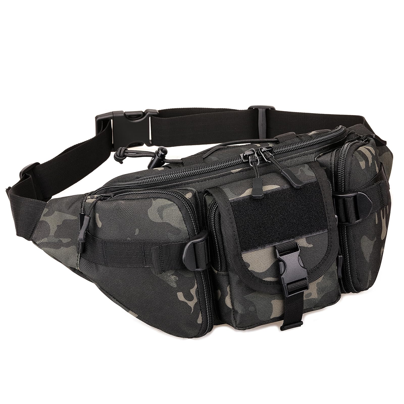 Huntvp Tactical Bumbag Waist Bag Military Waist Pack Bum Bags for Men and Women, Camo Bum Bag Belt Bags for Outdoors Walking Running Hiking Camping Climbing Trekking (Camo-l)