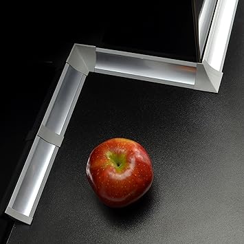 3,0m WINKELLEISTEN 23mm Aluminium SET - 3m Abschlussleiste mit Gummilippen oder Zubehör – 2 x Endstück, 2 x innenecke, 2 x Au