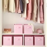 GRANNY SAYS Fabric Storage Cubes Set of 6 27x27x27 Pink Collapsible Bins view 3