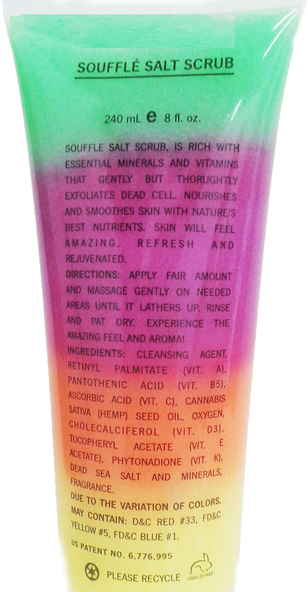Dead Sea SOUFFLE SALT SCRUB. 8 fl.oz-240ml. Use it on Hands, Feet and Body. For silky, smooth skin with an irresistible aroma. By Botanical Beauty.
