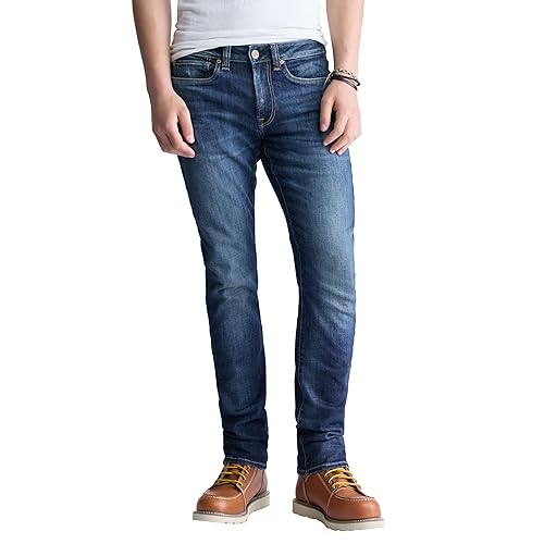 Buffalo David Bitton Men's Slim Ash Jeans, Contrast Whiskered