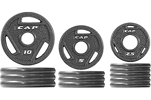 CAP Barbell 2-Inch Olympic Cast Iron Plate Weight Set | 75-285 lbs | Multiple Options