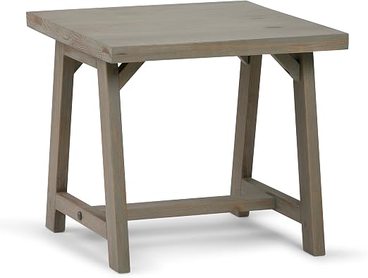 Amazon Com Simpli Home Sawhorse Solid Wood 22 Inch Wide Square Modern Industrial End Side Table In Distressed Grey For The Living Room And Bedroom Furniture Decor