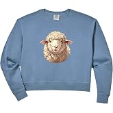 Womens Sheep Comfort Colors Crop Sweatshirt