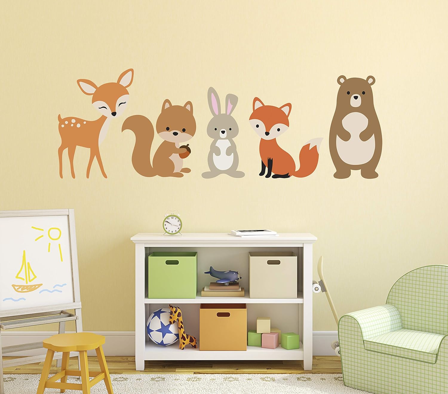 Woodland Animals Wall Decal Forest Nursery Baby Room Mural Art Decor Vinyl Sticker (48