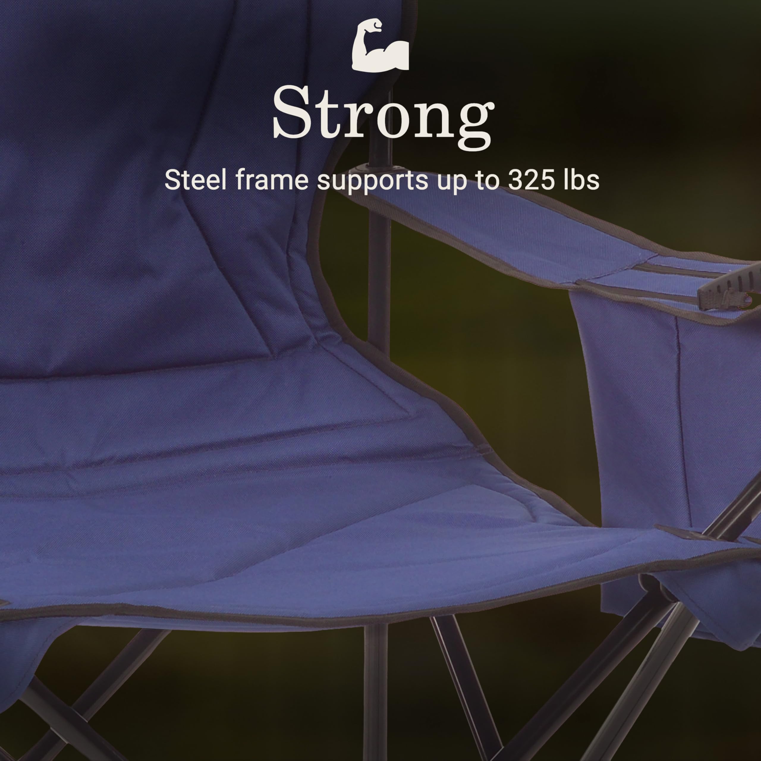 Coleman Portable Camping Chair with 4-Can Cooler, Cushioned Seat & Back with Side Pockets & Cup Holder, Carry Bag Included, Great for Camping, Tailgating, Firepits, Patio, & More