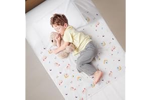 THINK GOOD TOTS Tuckable Potty Training Pee Pads for Kids, Toddlers - 100% Waterproof, Non Slip Bed Wetting Pad, Twin Beds, Washable, Reusable - Fairy Fantasy Design