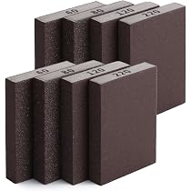 Lot 8 Éponges Abrasives Ponçage Bois - Blocs Ponçage Manuel Grain 120 Réutilisables