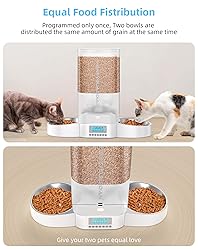 HoneyGuaridan Automatic Cat Feeder for Two Cats,5L