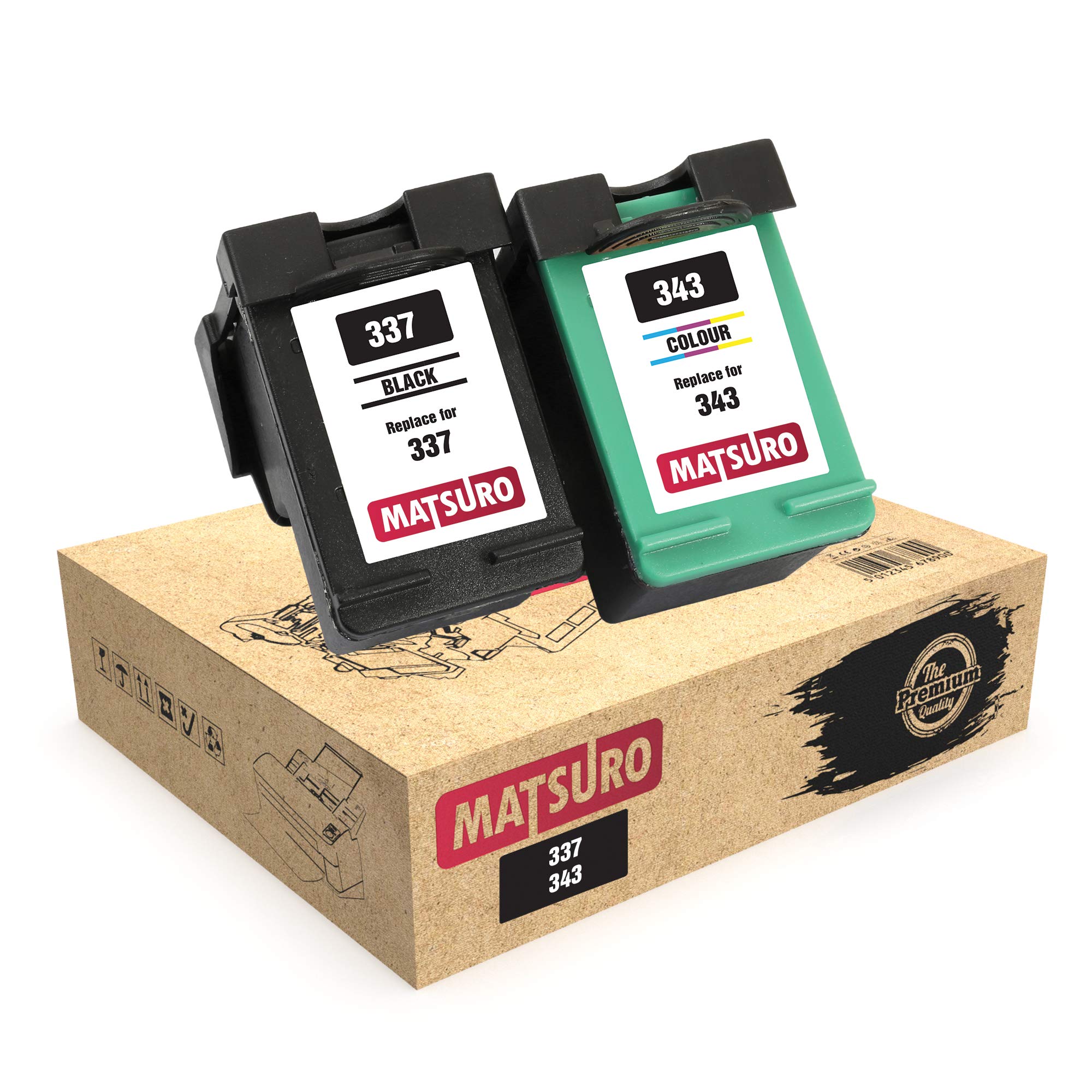Matsuro Original | Compatible Remanufactured Ink Cartridges Replacement for HP 337 343 (1 SET)