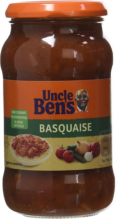 UNCLE BEN'S Sauce à cuisiner Basquaise 400 g - Pack de 6 unités: Amazon ...