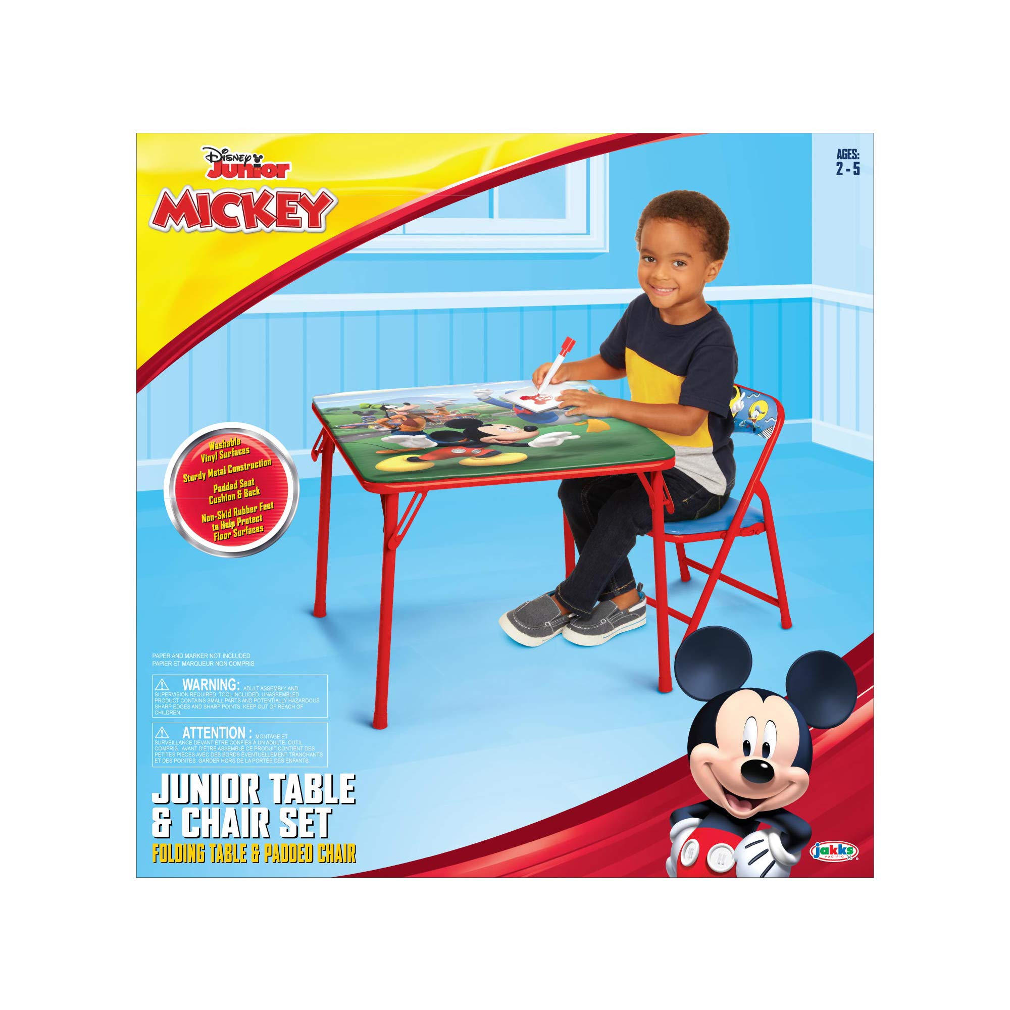 Mickey Mouse Table & Chair Set for Toddlers 24-48M, Includes 1 Table & 1 Chair [Amazon Exclusive] Table: 20