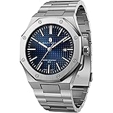 SAPPHERO Men's Watch Octagonal Stainless Steel Luminous Wristwatch Luxury Analog Quartz Watch for Men with Date Elegant Mens