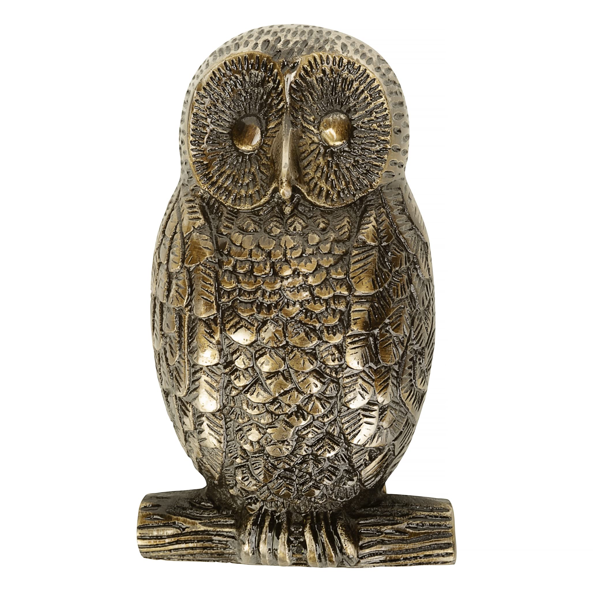 Front Door Knocker - Solid Brass Owl - Antique Finish - UK Company