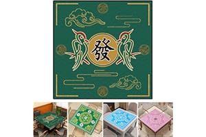 LEAQU Mahjong Mat, Anti Slip and Noise Reduction Mahjongg Table Mat, Mahjong Accessories Tablecloth, Game Poker Domino Game Game Mat for Card, Board and Tile Games (Dark Green 70cm)