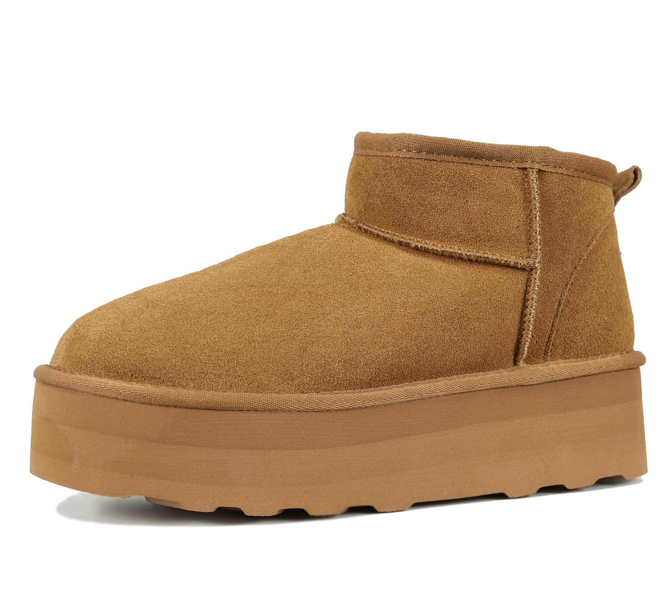 Photo 1 of **USED/WORN** Meik Mangni Women's Ultra Mini Platform Fashion Boot Classic Short Ankle Boot Cloud Warm Fur Lined Snow Boots Anti-Slip Winter Boots for Outdoor,Brown 6 US