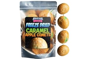 SPACE AGE SNACKS Premium Freeze Dried Candy - Caramel Apple Comets Shipped in Box for Extra Protection - Freeze Dry Candy Green Apple Caramel Apple Suckers Dry Freeze Candy for All Ages (3.5 Ounce)