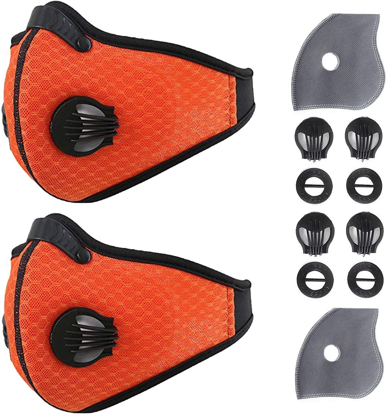 Activated Carbon Dustproof/Dust Mask - Filter Cotton Sheet and Valves for Exhaust Gas, Pollen Allergy, PM2.5, Running, Cycling, Outdoor Activities