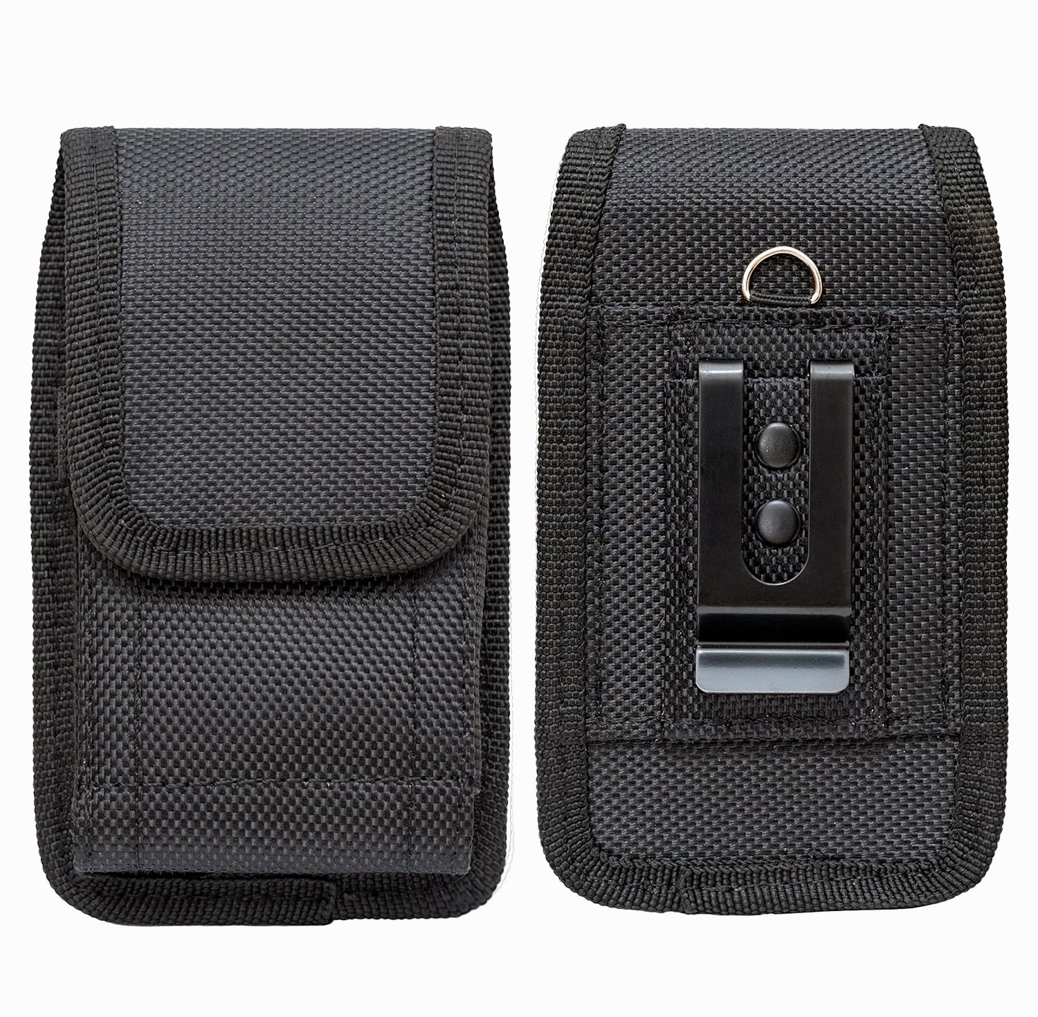 JIUNINE Outdoor Belt Clip Phone Case Bag for Doro 1360 / Oakcastle F100, Oxford Canvas Holster Pouch Compatible with Easyfone Prime A6 / Artfone CS182 Mobile Phone for the Elderly, Black