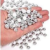 Chuyau 400PCS 10mm Silver Flatback Pearls for Crafting Jewelry Making Round Half Pearls for Making DIY Scrapbook Shoes Clothes Cup Nail Wedding Art Decoration